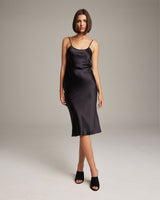 Black Midi Slip Dress on a model