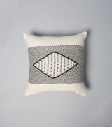 Top view of Diamante Square Textile Small Pillow in Ivory with diamond pattern