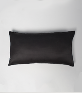 Black Diamante Lumbar Pillow, hand-loomed baby alpaca textile