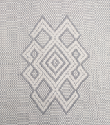 Close-up of the Araña Blanket in Ivory showing intricate geometric pattern