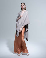 Model wearing Truffle/Ivory Copihue Duster, showcasing design and color.