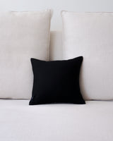 Black Diamante Square Pillow on a light sofa