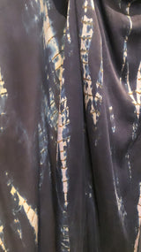 Close-up of tie-dye fabric of a convertible dress