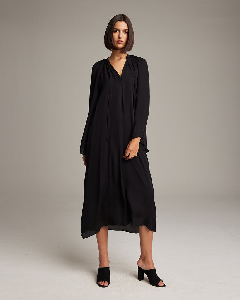 Silk Bell Sleeve Dress – VOZ Apparel