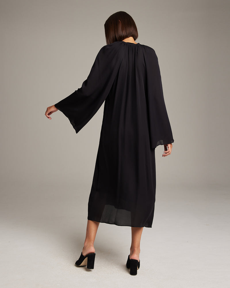 Silk Bell Sleeve Dress VOZ Apparel Silk Bell Sleeve Dress VOZ Apparel