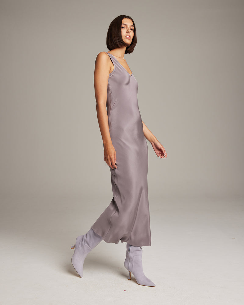 Opal Double V Slip Dress in Silk Crepe Opal / X-Small