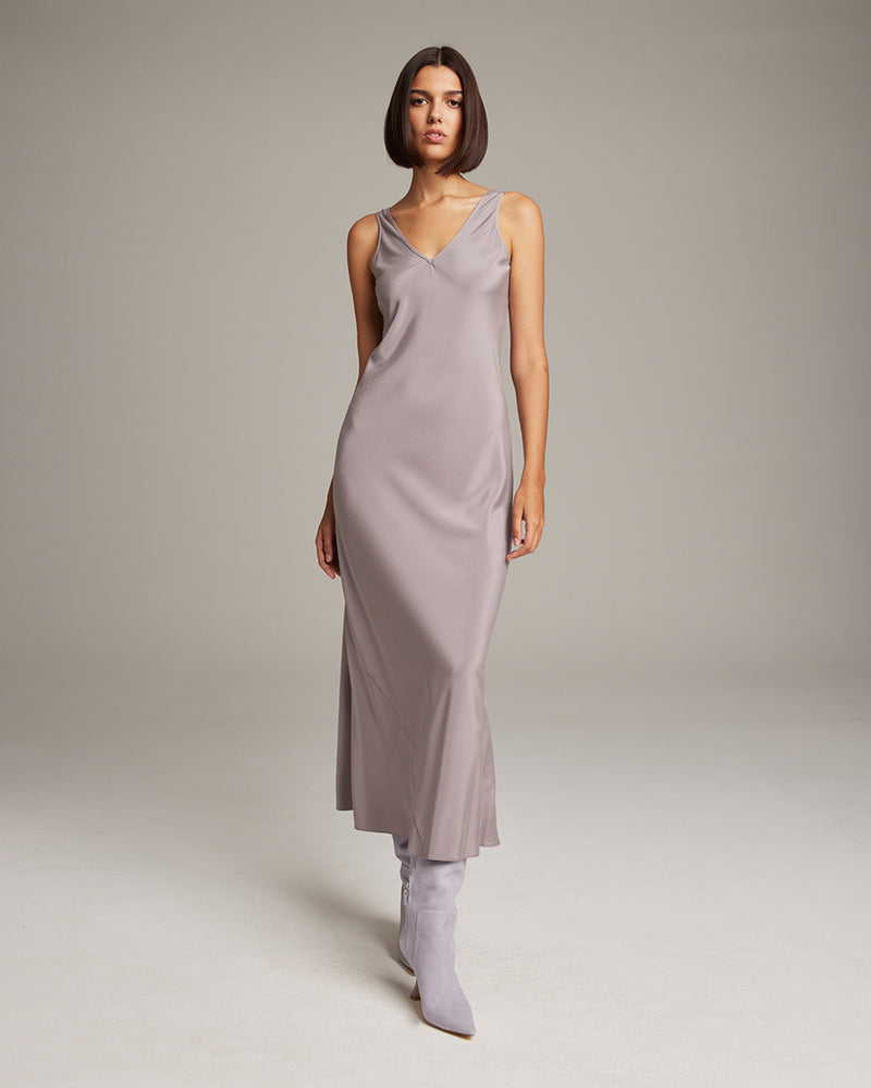 Double V Slip Dress in Stretch Silk Crepe Light Lavender / Small Double V Slip Dress in Stretch Silk Crepe Light Lavender / Small
