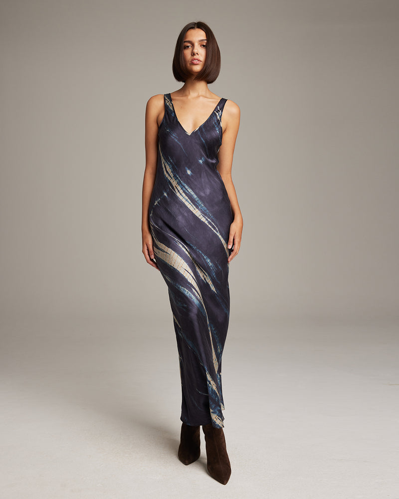 Midnight Double V Tie Dye Dress VOZ Apparel Midnight Double V Tie Dye Dress VOZ Apparel