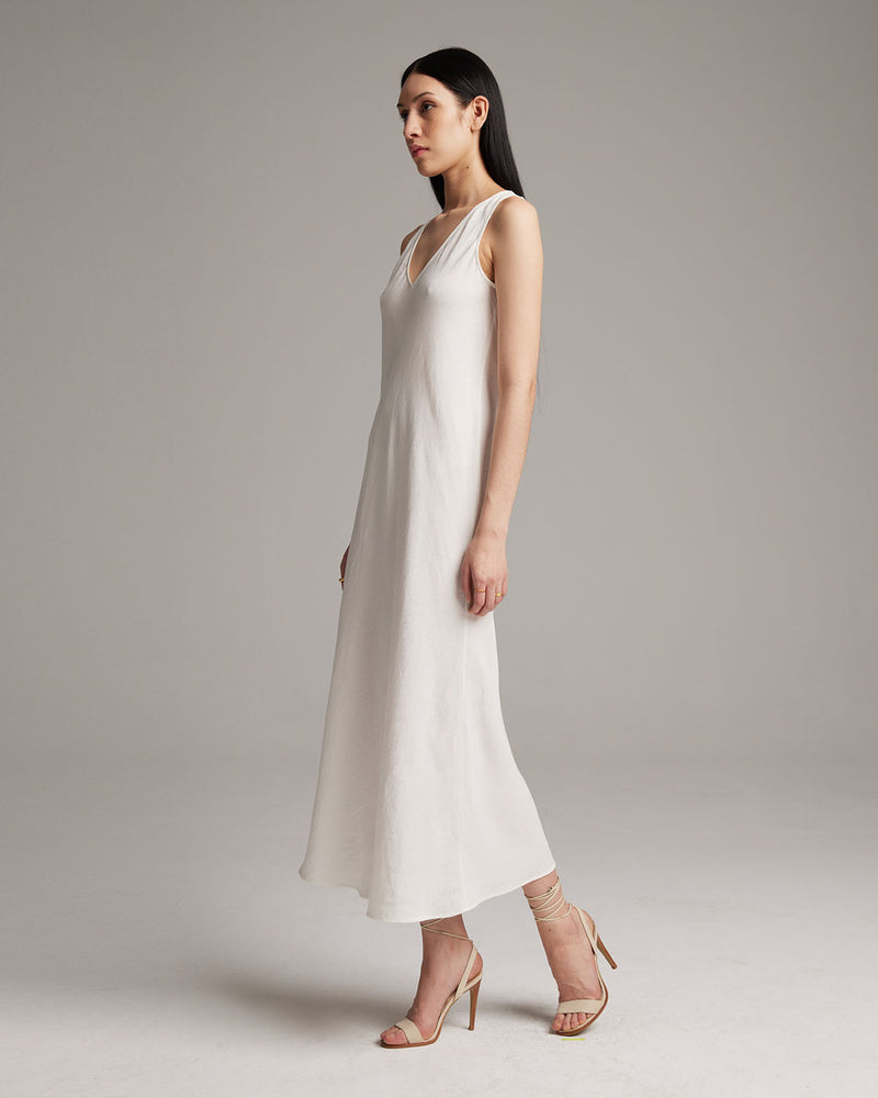 Linen V Neck Dress Persimmon / Small Linen V Neck Dress Persimmon / Small