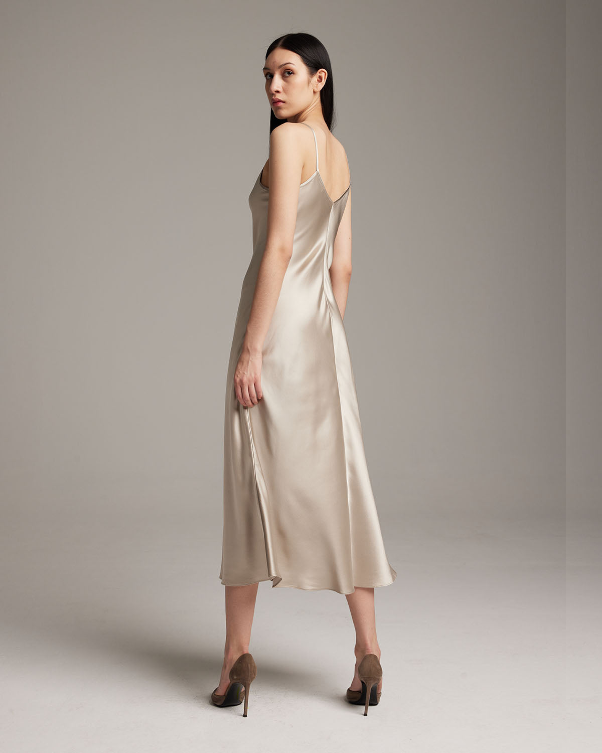 V-Neck Slip Dress Bone / Large