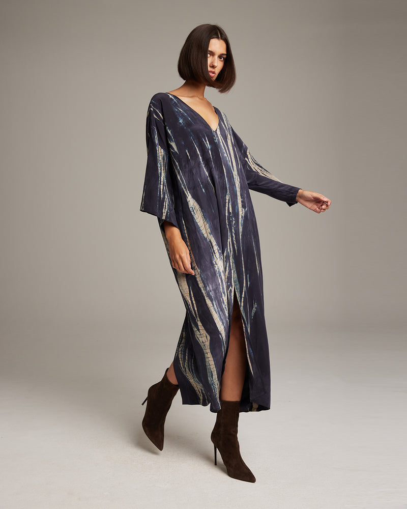 silk tunic dress Tie-Dye Silk Tunic Dress Midnight Tie Dye / Large