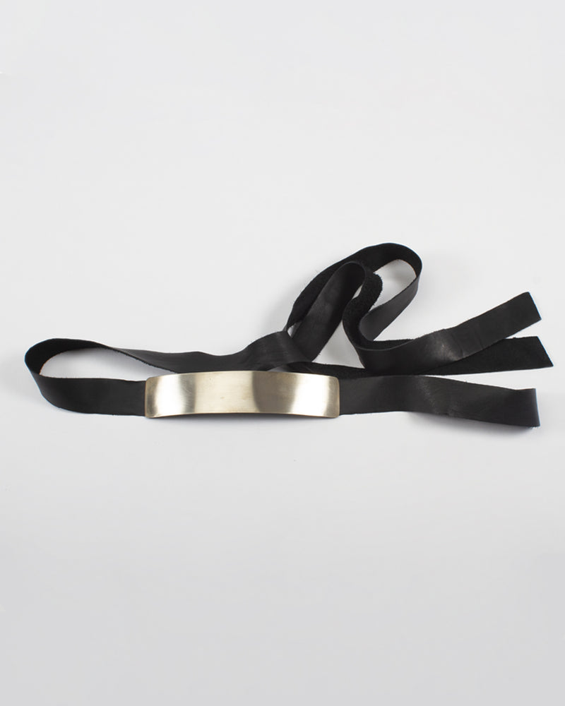 Plated Leather Wrap Belt