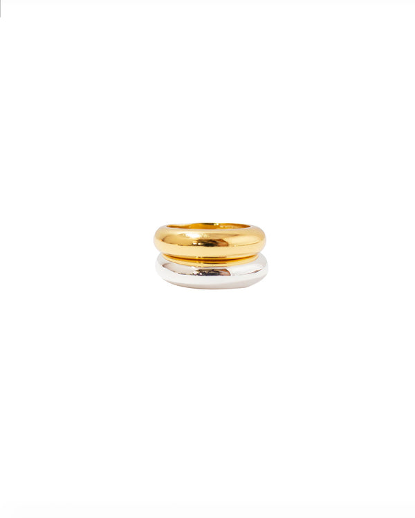 VAZA Silver and gold two of us rings