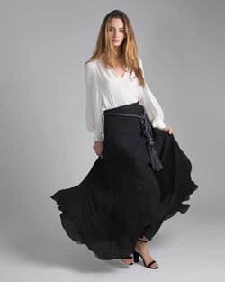 Georgette Long Double Layer Skirt