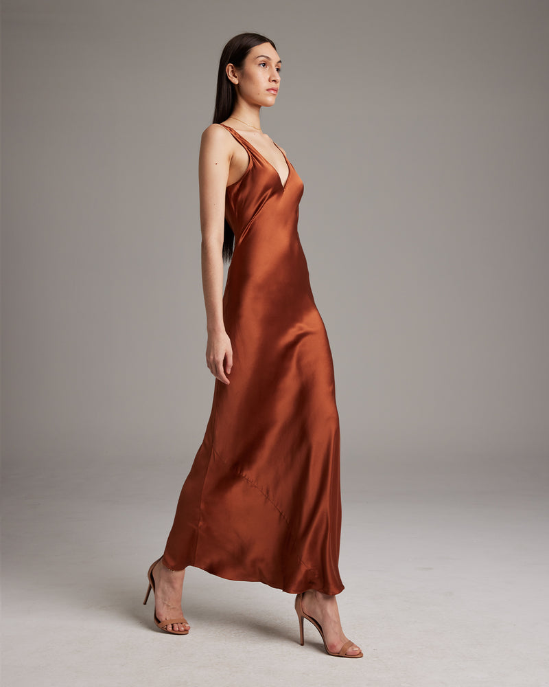Double V Slip Dress in Sandwashed Silk VOZ Apparel Double V Slip Dress in Sandwashed Silk VOZ Apparel
