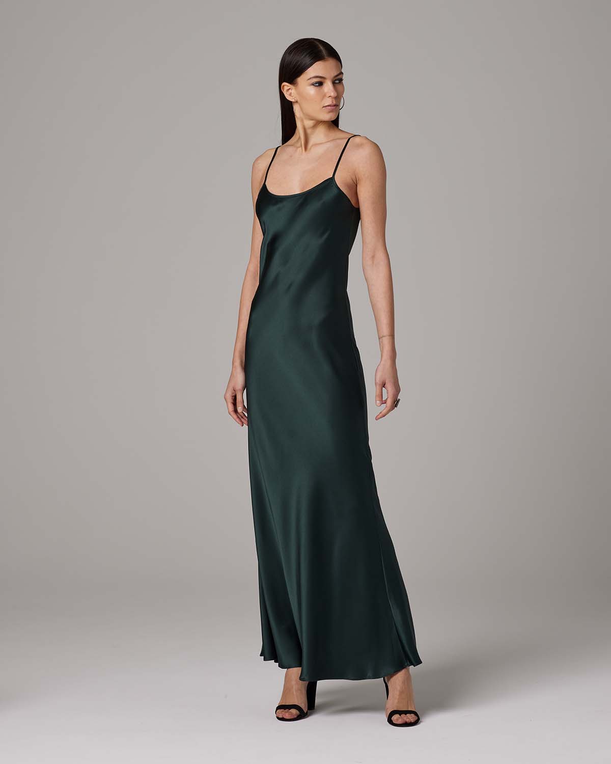 Liquid Silk Slipdress - Core Forest / X-Large