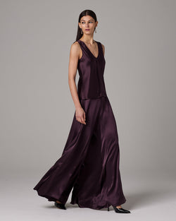 Palazzo Pants in Silk Charmeuse Mink / Large Palazzo Pants in Silk Charmeuse Mink / Large