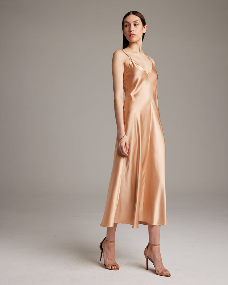 V-Neck Slip Dress Bone / Large