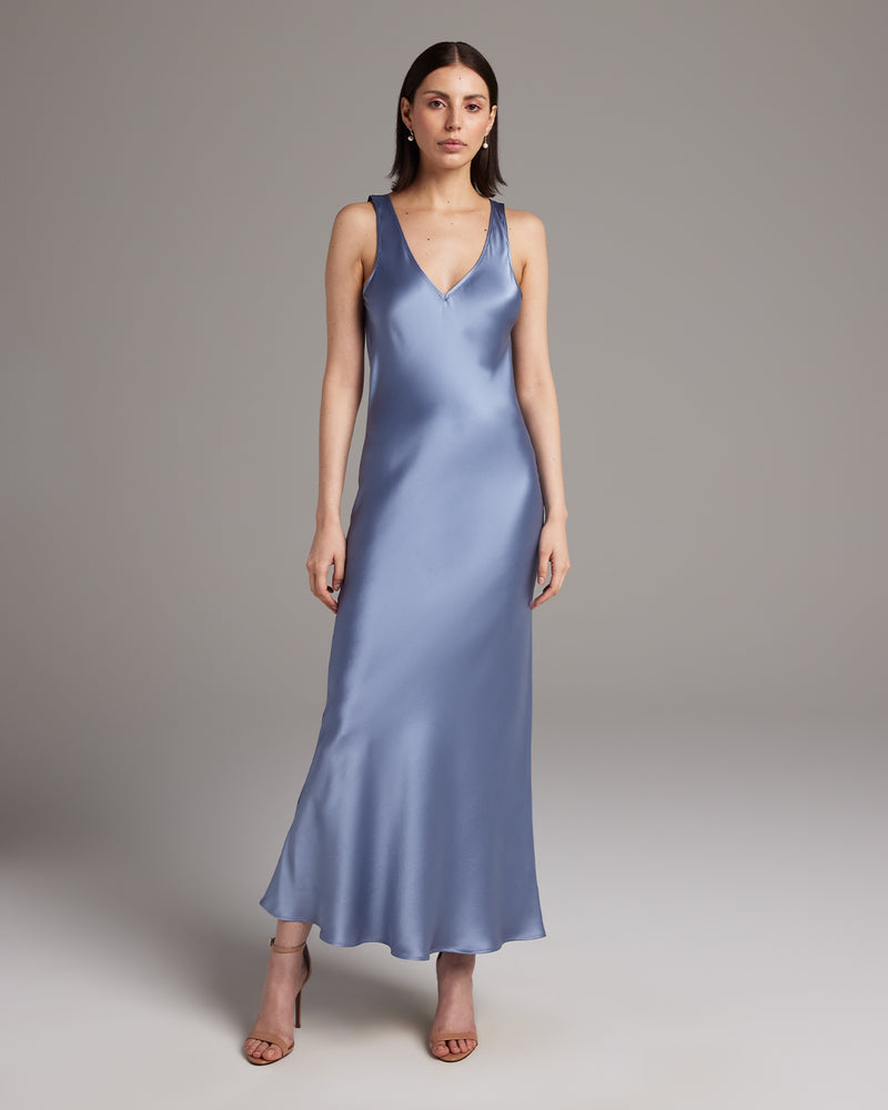 Double V Slip Dress in Silk Charmeuse VOZ Apparel Double V Slip Dress in Silk Charmeuse VOZ Apparel