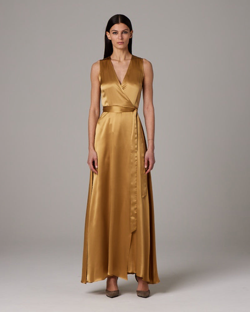 Frontward Wrap Dress Gold / Small Frontward Wrap Dress Gold / Small