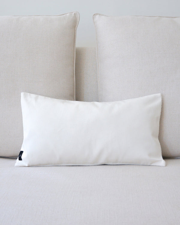 Solid Lumbar Pillow in Ivory Cotton