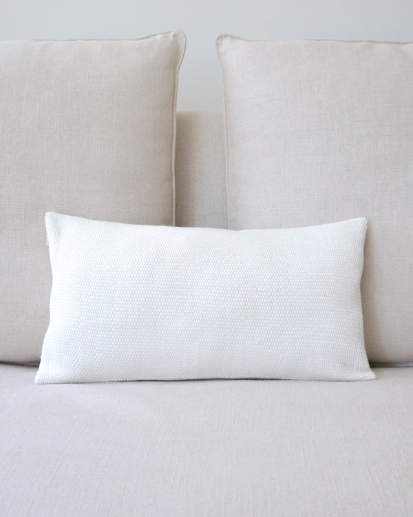 Solid Lumbar Pillow in Ivory Cotton