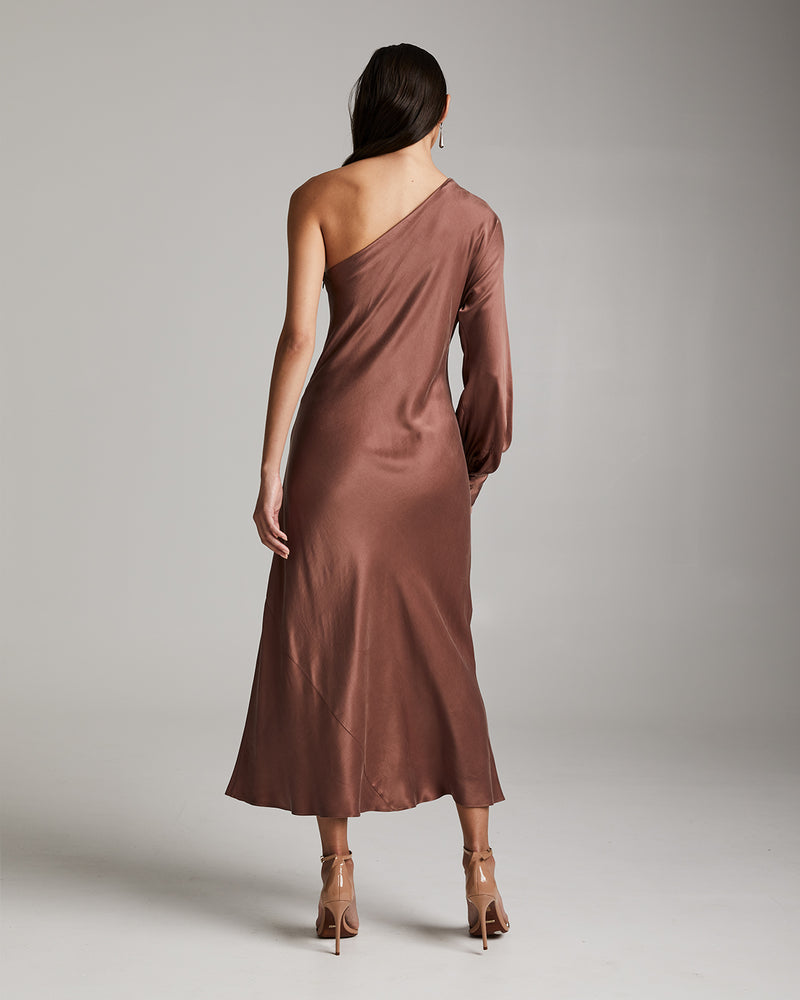 Bare Shoulder Dress in Cupro