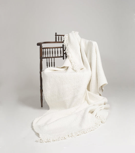 Organic Cotton Flammé Fringe Blanket